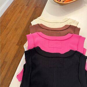 We The Free Ribbed Tank Top Set - Black, Hot Pink, Brown, Cream